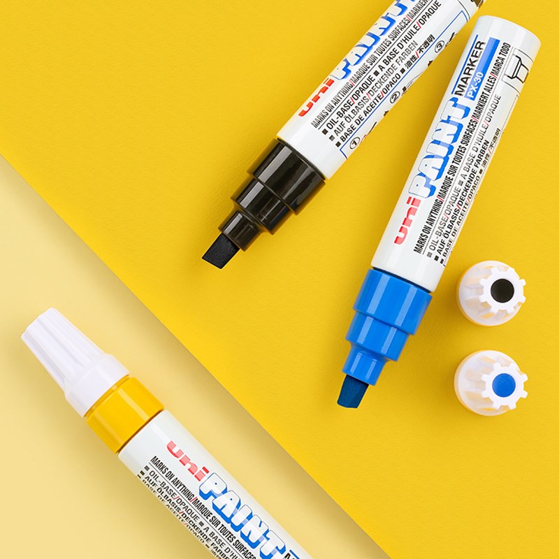 三菱Uni油漆笔PX-0补漆记号笔.0-8.5mm 不掉漆斜粗头油性笔