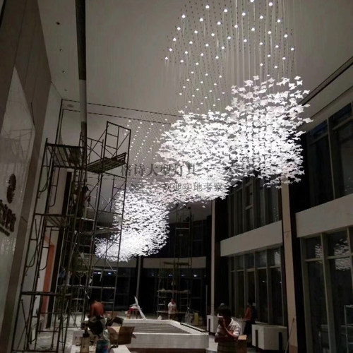 别墅售楼部沙盘大厅堂个性定制艺术玻璃展厅创意大型酒店装饰吊灯