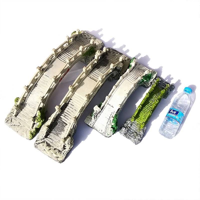 室内外小桥塔假山配件草屋鱼池水族箱鱼缸造布景田园石桥拱桥摆件