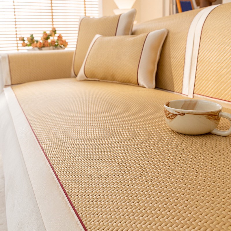 高端夏季藤席沙发垫防滑凉席凉垫202新款冰丝凉感皮沙发坐垫定制