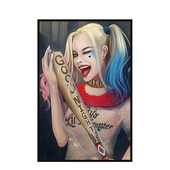 自杀小队小丑女哈莉奎茵数字油画手工手绘填色涂鸦填充装 饰画