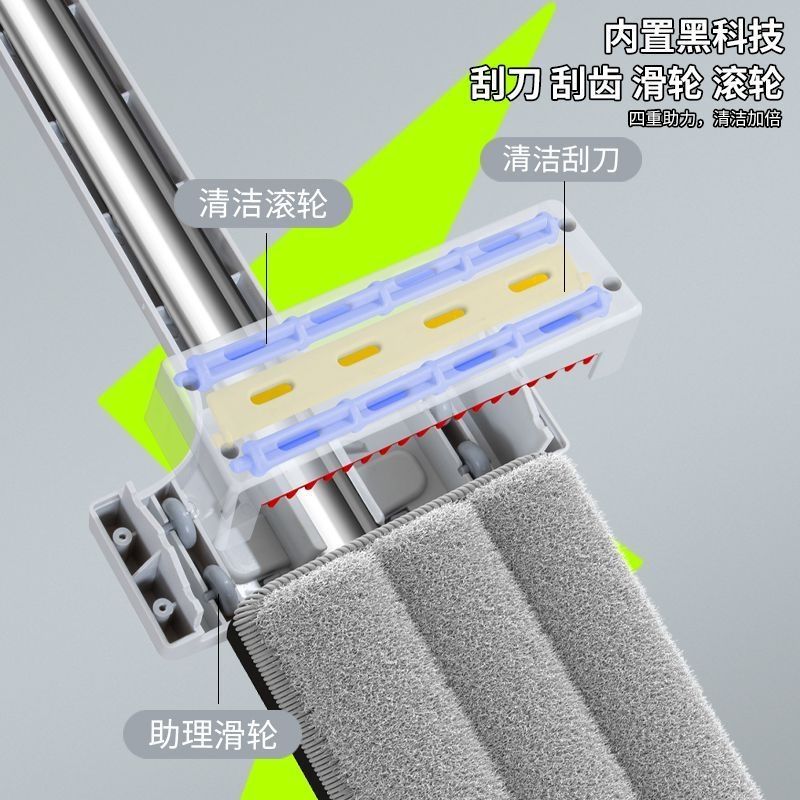 拖把家用一拖净免手洗大号带桶