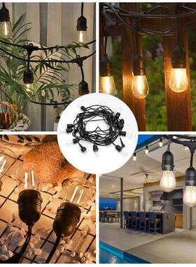 2QCQE7灯头跑马灯S14灯串LED灯丝外防水氛围装饰圣诞户节灯串