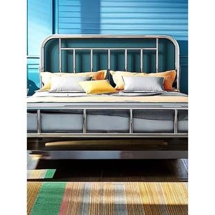 034不锈高尾床架NIK加厚1.5式 米钢现代简约床轻奢网红床欧非铁艺