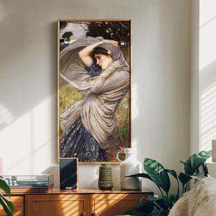 巴欧洛克古典美MFM式人物大写实轻高奢档玄关幅竖版挂画式复古装