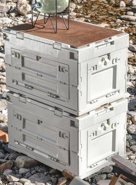 能箱折叠箱户外折露营箱多TIV功带木盖加厚露营收纳开门车载整理