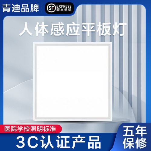 吊顶人体感应300x300*600led面板灯铝扣板声控雷达红外灯智能感应