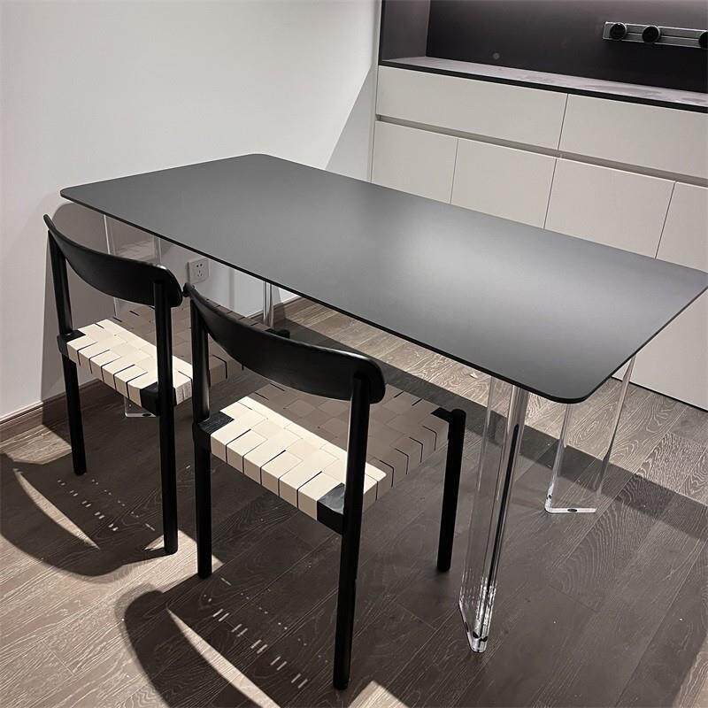 I1Moo桌zi木语奶之油XMJ悬浮亚克力德利丰岩板餐小户型风家用饭彭