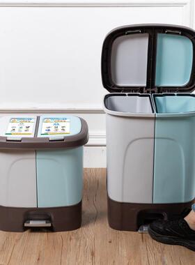 垃圾桶分类UTJ脚踏式垃圾家桶双开盖分类垃用圾桶户外按景区手垃