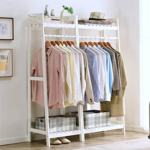 约逸衣室内挂HTA衣架落地简现代家卧室实木帽架家用简易置物架2