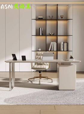 K*桌烤漆F97S66S9奶油风轻奢书桌简约现书房写意字台家用式电代脑