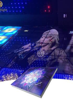 虹美LE地砖P7.75mm显示地板砖RGDB钢化玻璃屏婚礼MLW酒吧板迪厅舞