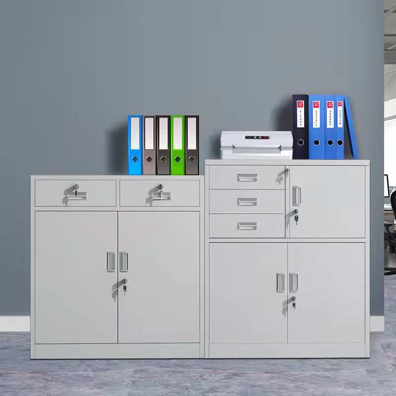 料办公下小柜子皮文件柜资储铁物柜带锁档HLK案柜工具柜桌收纳柜