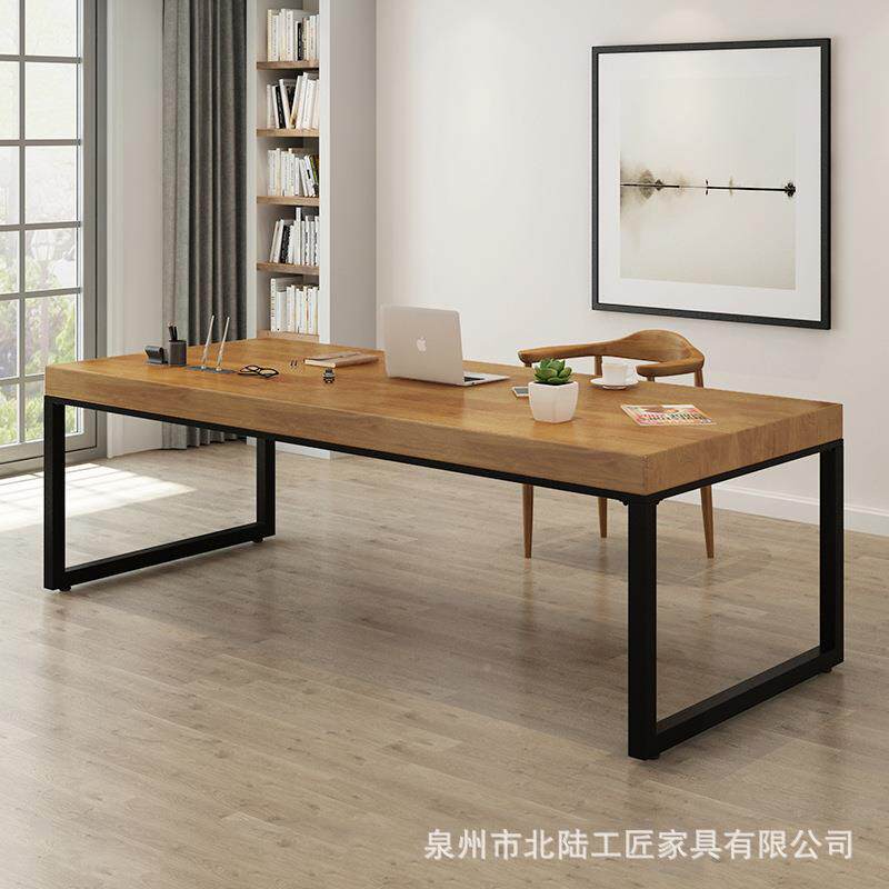 式现代实木公桌简约室家用卧写字书桌书房办LHJ台电脑桌椅组合