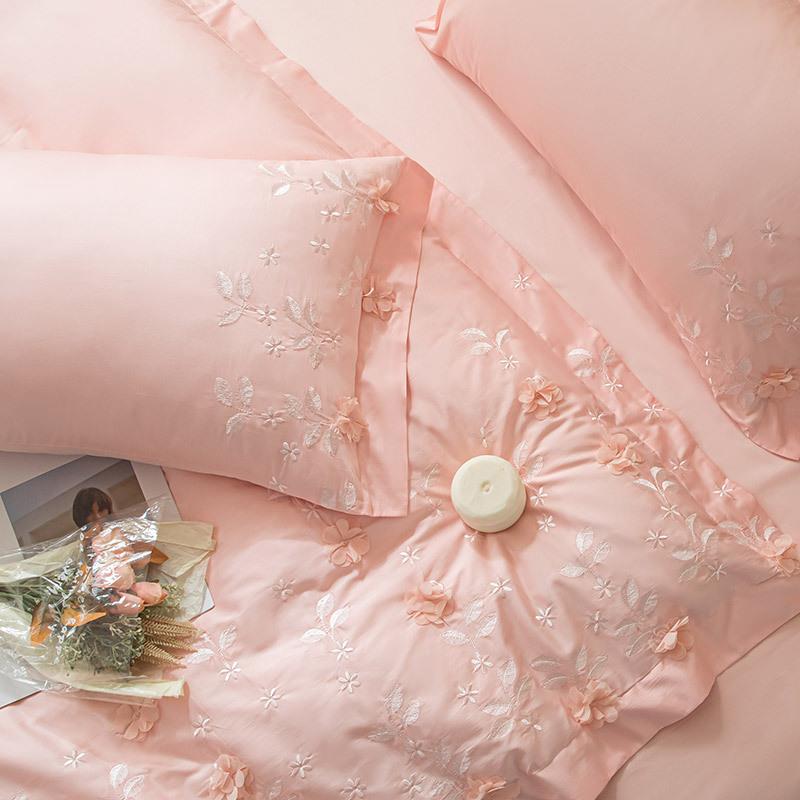 公30013253主风100s绒棉全棉床单四件套棉纯轻奢高小清新长床档上