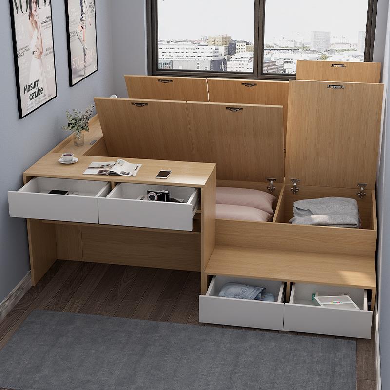 小户F965T585型单床榻榻米书桌储体物床脚踏省空间组合收一纳儿童