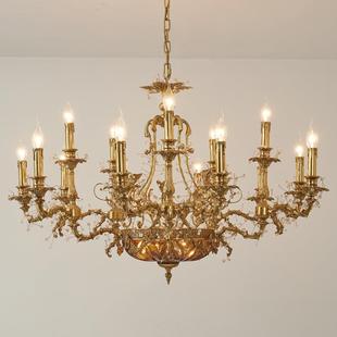 蜡烛别铜 客厅卧室厅书房复NYX古创意欧全式 餐美式 全墅铜吊灯家装