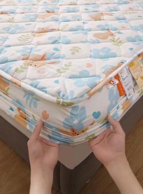 ASTX类素色印夹花全棉大豆棉床笠罩单双人床纯防水床笠保护棉套