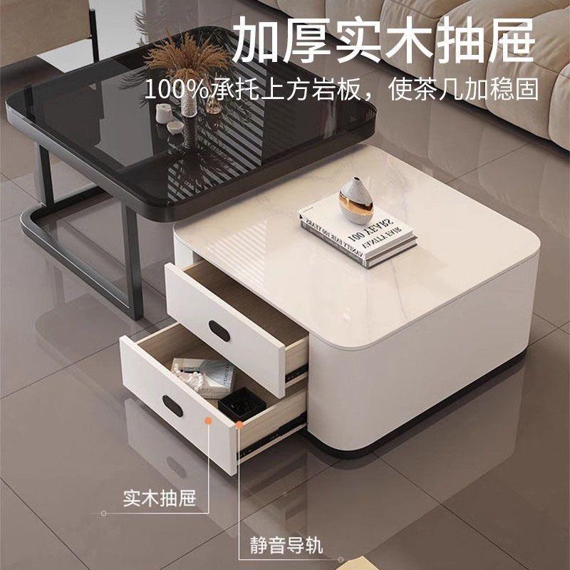 出Tl岩板茶几客小厅家dCdb4Q8X用轻奢现代桌子户a型租房方形玻璃2