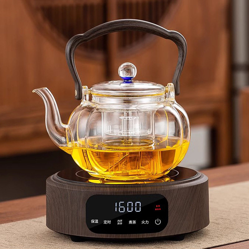 新匠电陶炉1600W家用高档智能遥控煮茶器玻璃煮茶壶茶炉茶具套装