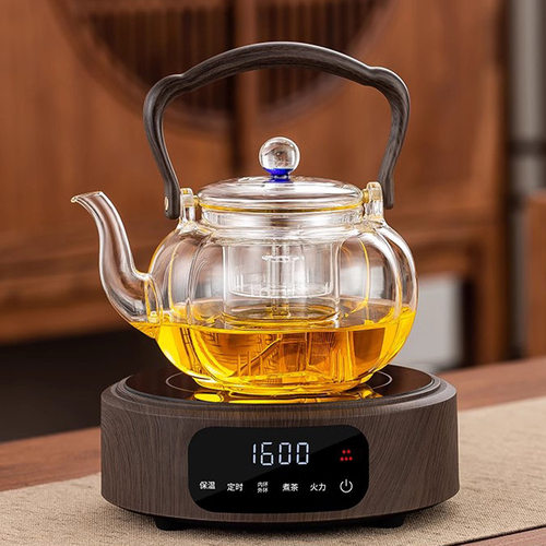 新匠电陶炉1600W家用高档智能遥控煮茶器玻璃煮茶壶茶炉茶具套装
