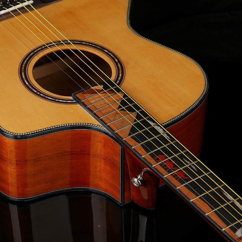 全谣CSO单吉他4寸民吉他全单板亮光抛光4桃01寸云杉花芯实木吉他