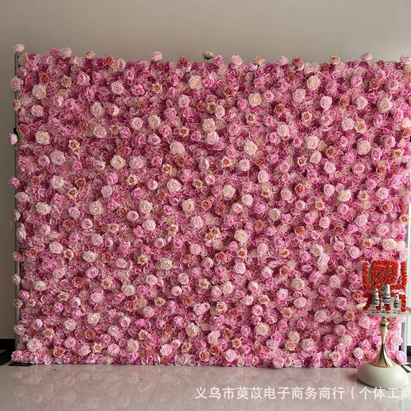 仿布底背花墙仿真花真植物花墙来图制作网008红拍照打卡景花仿真