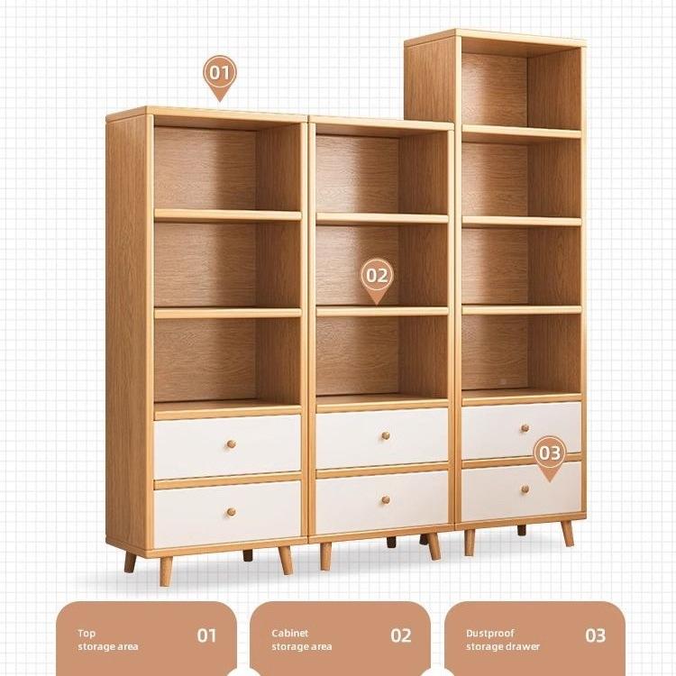 实木书客落地靠墙厅转角置物架书家PFS63541用日式窄立柜胡桃木色