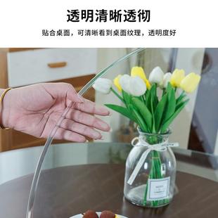 NLO圆形钢化玻桌璃餐转盘酒圆店大桌茶几透明玻璃台片定制面家用