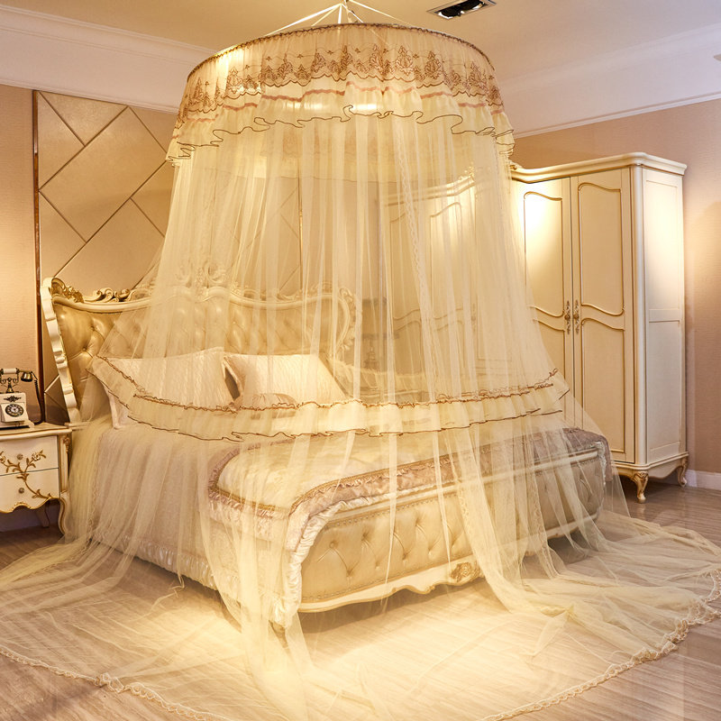 超大特大加宽圆顶蚊帐1.8 2米 2.2 2.4 2.5m拼接大床家用吊顶蚊帐