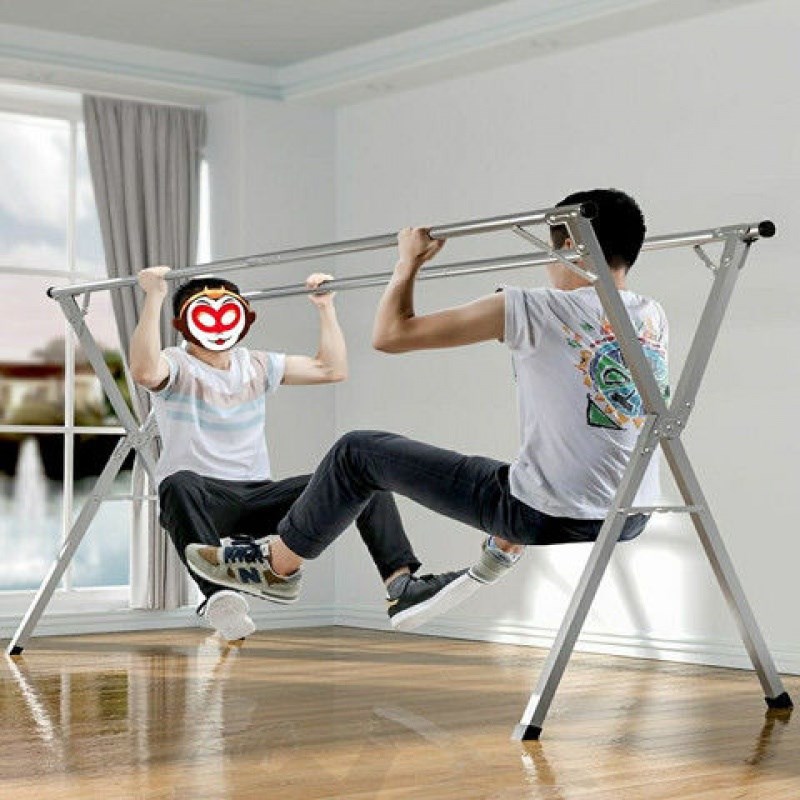 不占地方的晾衣架室内家用晒衣架可折叠挂衣架落地卧室加厚加粗大