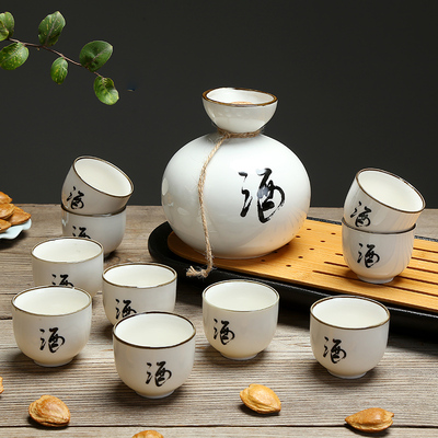陶瓷酒具套装日式分酒器烫酒壶清酒酒具小酒杯烈酒白酒杯家用酒壶