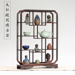 红酸枝木小博古架实木中式多宝阁茶壶茶具架子置物架展示架古董架