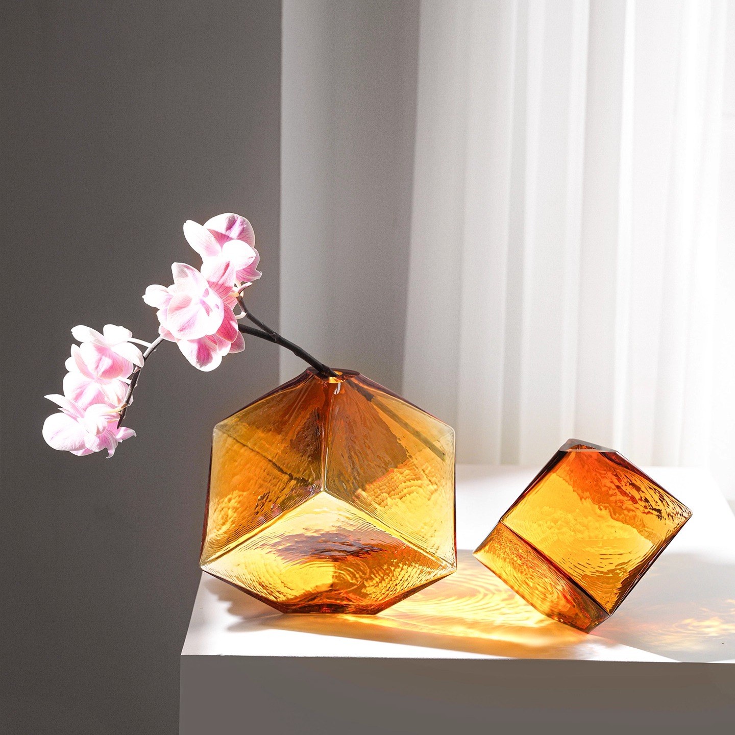 凹面魔方形水培玻璃花瓶