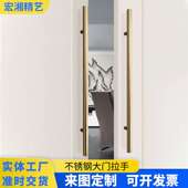304不锈钢拉手加厚大拉手中式 大门玻璃门圆管大门把手推拉门拉丝