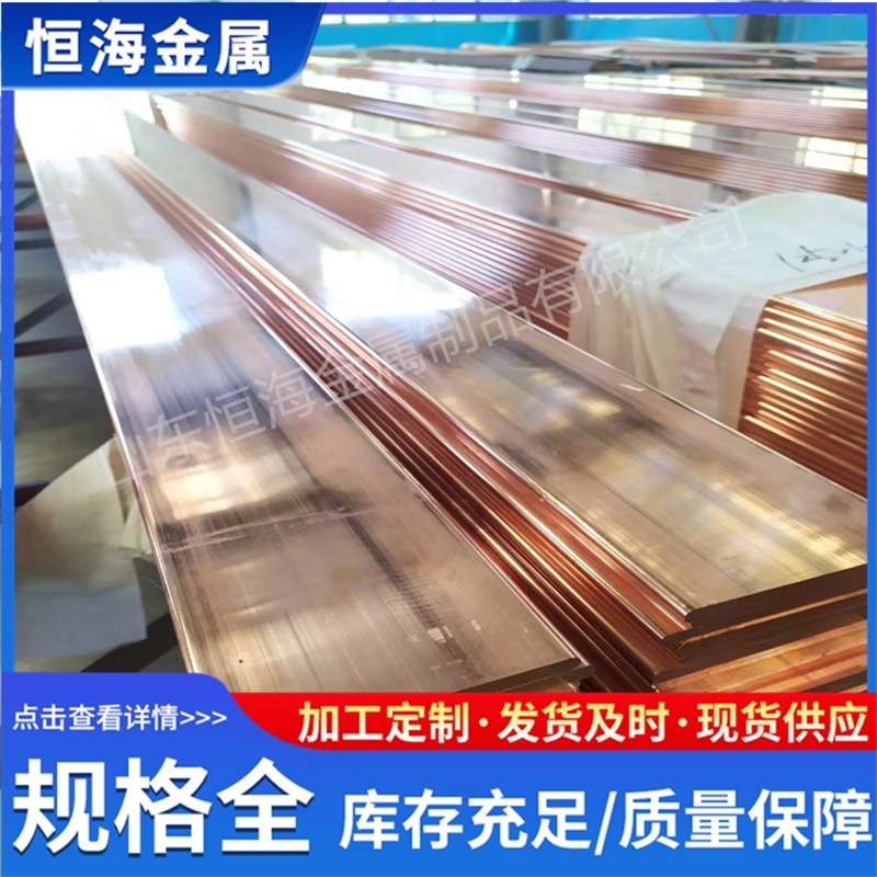 生产接地导电紫铜排t2镀锡铜排规格全10*100 50*5 10*120直角圆角