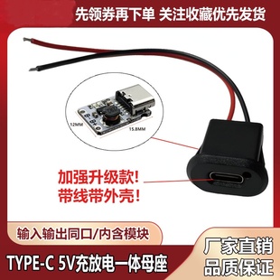 TYPE-C 5V充放电一体连接线4.2V 18650锂电池充电保护升压电源板