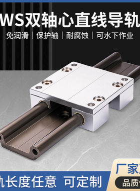 双轴心直线导轨自润滑块WS10免维护双轨滑道铝塑圆滑台模组替IGUS