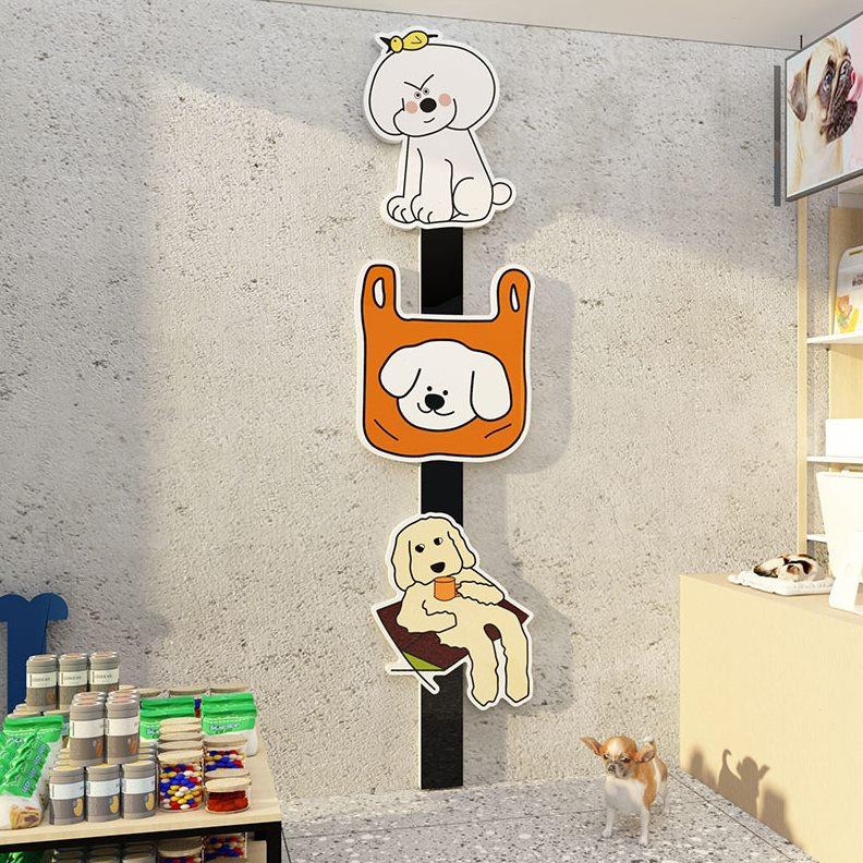 宠物店墙面装饰修用品广告海报贴纸猫咖背景创意收银吧台画玻璃门