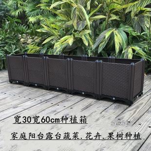 家庭蔬菜花卉种植箱 宽30宽60cm长方形果树盆 花盆 阳台植物花槽