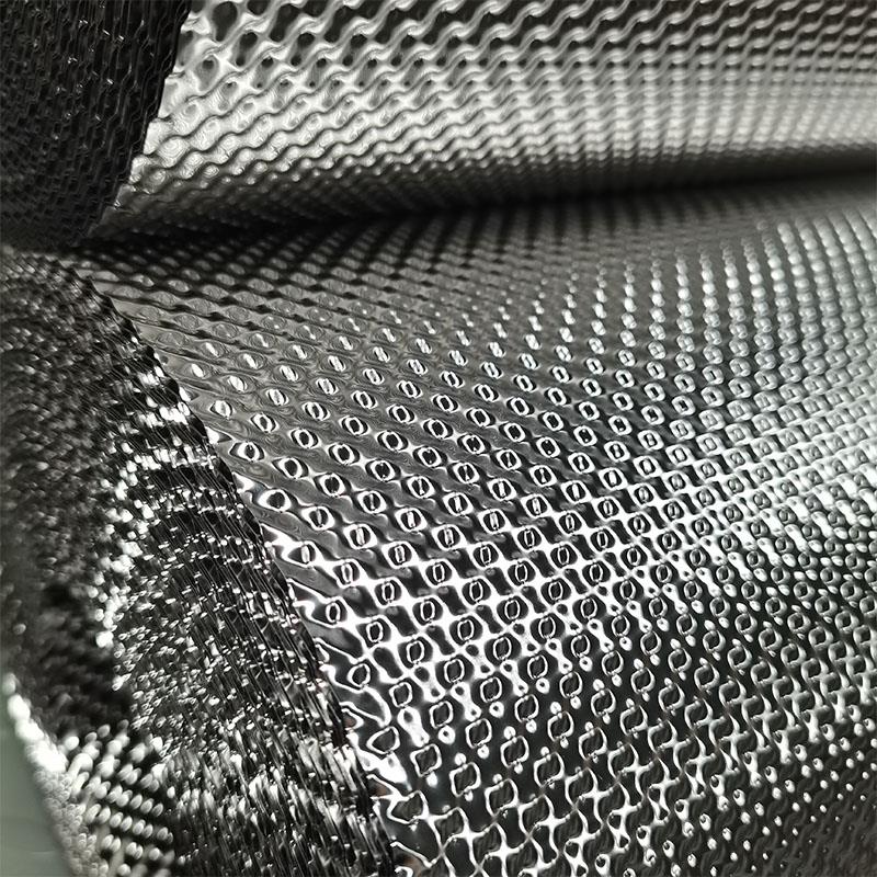 304不锈钢米粒板 0.15MM压花纹国六汽车发动机舱排气管钢箔隔热板