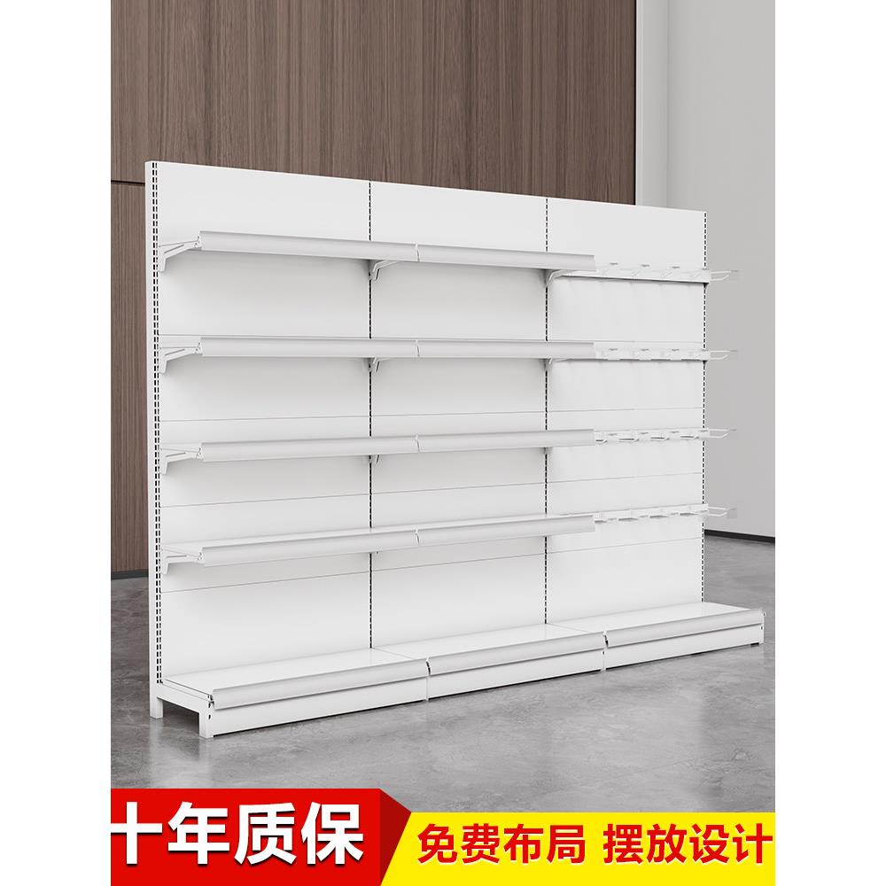 货架超市便利店零食白色展示柜散称小食品靠墙置物架二手清仓包邮
