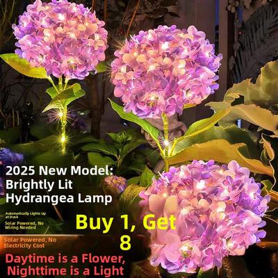 太阳能户外灯庭院草坪景观家庭花园阳台氛围装饰绣球花地面灯