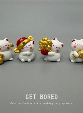 许愿 招财招富贵招财猫治愈工位情绪稳定器桌面装饰品汽车车载摆
