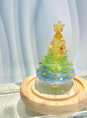 圣诞节礼物淄博琉璃工艺品摆件玻璃绕丝圣诞树博山桌面装饰礼品