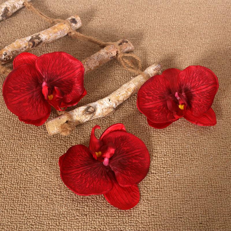 13cm大加厚丝绸模拟蝴蝶兰花头带图案兰花花瓣婚礼挂装饰花