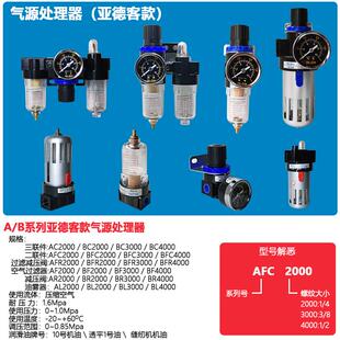 BLCH百灵气动油水分离器三联件BC二联件BFC4000空气过滤器减压阀