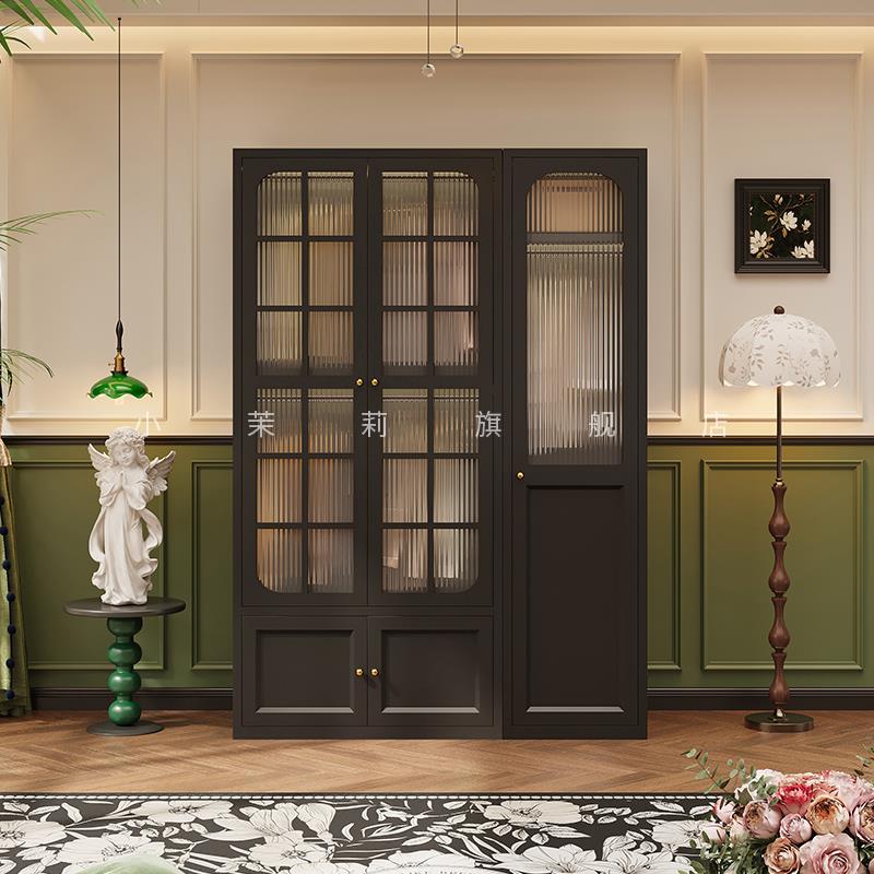 法式中古风衣柜家用卧室钢制简易大容量储物收纳柜小户型组合衣橱