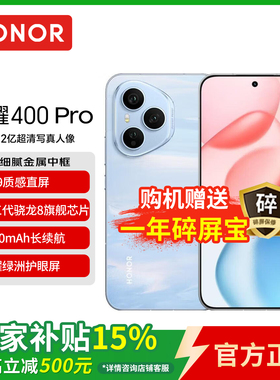 honor/荣耀 荣耀400 Pro 新品5G手机 AI 2亿超清写真人像 7200mAh青海湖大电池