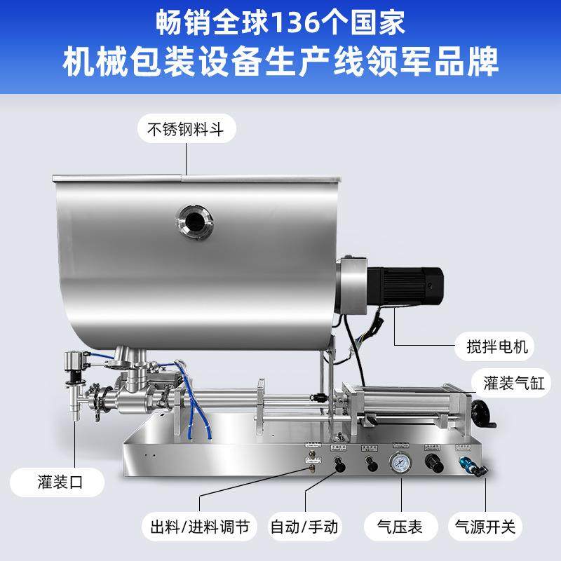 型搅拌颗粒灌装机U 膏体定量拌搅机 辣椒酱灌装斗机 牛肉酱灌装机